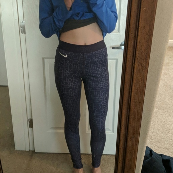 Purple Nike Pro Full Length Leggings - Picture 3 of 3